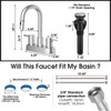 NOHALIPY Stainless Steel Brushed Nickel Bathroom Faucet with Pull Out
