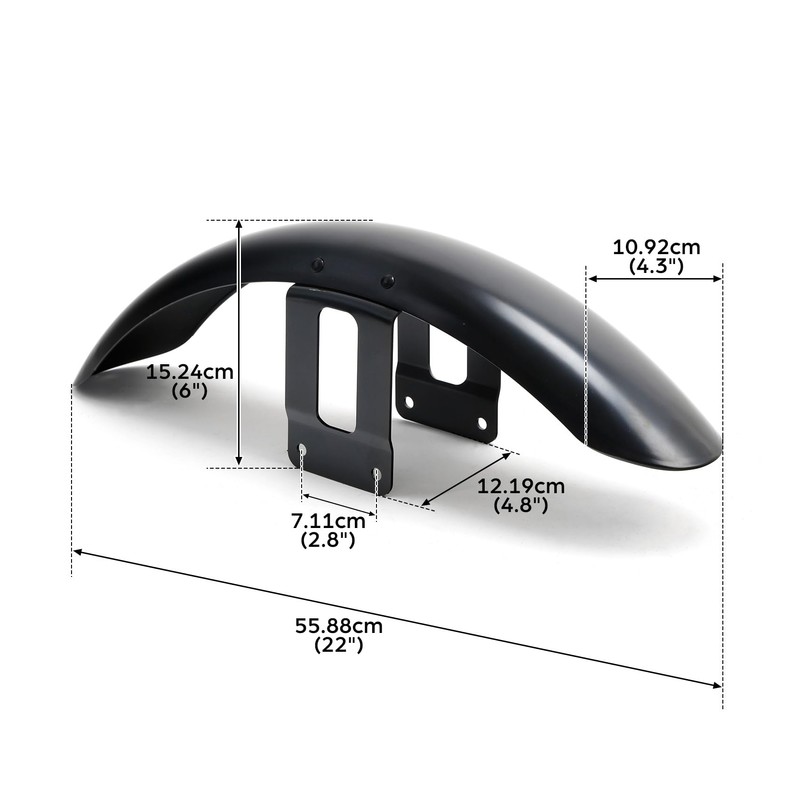 TCT-MOTORPARTS Unpainted Black Front & Rear Fenders Fit For Harley