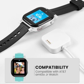 sylacor Charger Compatible with AT&T Amigo Jr Watch with 3.3 Feet Charger (White)