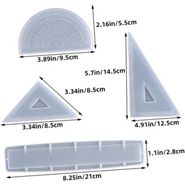 Vaguelly Juego de Moldes de Silicona para Regla Recta y Triangular, Material Silicona Flexible para Manualidades y Corte Detallado en Artesanía