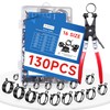 SEKSUALA 130Pcs 6-25mm Spring Hose Clamps Assortment Kit with Swivel