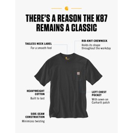 CarharttmensLoose Fit Heavyweight Short-Sleeve Pocket T-ShirtBlackXX-Large Tall