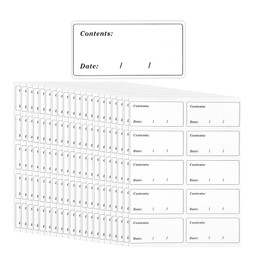 Teqooza 2.4" x 1.2" Removable Food Labels for Freezer Storage, Date Content Stickers to Write On for Home Kitchen Office Use, 200 Pcs
