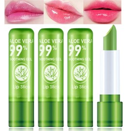 WYBLZPXZ 4 Pack Aloe Vera Lipstick,Long Wear Nutritious Lip Stick,Magic Temp Color Changing Lip Gloss,Lipstick,Moisturizing,Waterproof Matte Lip Balm Makeup