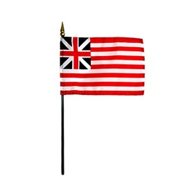 Grand Union Flag Rayon On Staff 4 in. x 6 in. - Made in the USA from Flags Unlimited