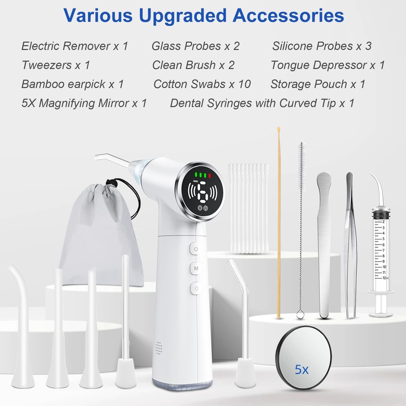 Tonsil Stone Vacuum Remover with LED Light Upgraded Electronic Oral