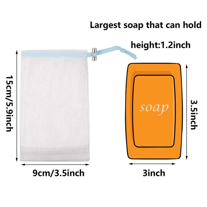 Cobahom Soap Bag 6 Pack 6 x 3.5 Inch Mesh
