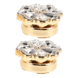 WRITWAA Elegant Rhinestone Cufflinks for Women, Crystal Flower Button Covers, Alloy, Golden, 2pcs, Shiny Shirt Jewelry Accessories for Dress Shirts