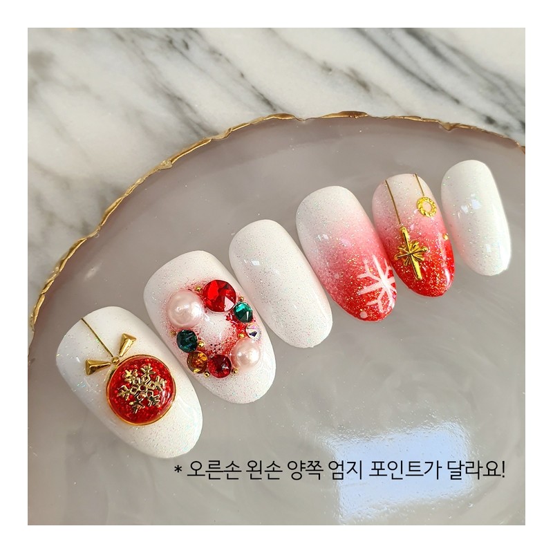 Basic Christmas Nail Tips - Natural / 베이직 크리스마스 네일팁