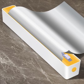 Aluminum Foil Dispenser with Cutter | Kitchen Wrap Dispenser - Sturdy Food Cling Film Cutter Space-Saving Storage Organizer for Wax Paper Restaurant Supplies