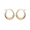 9ct Gold on Silver Hoop Earrings - Plain Creole
