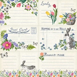 Graphic45 HOPPING BY TO SAY HELLO (1 PC) 12x12 Dbl-Sided Printed Cardstock