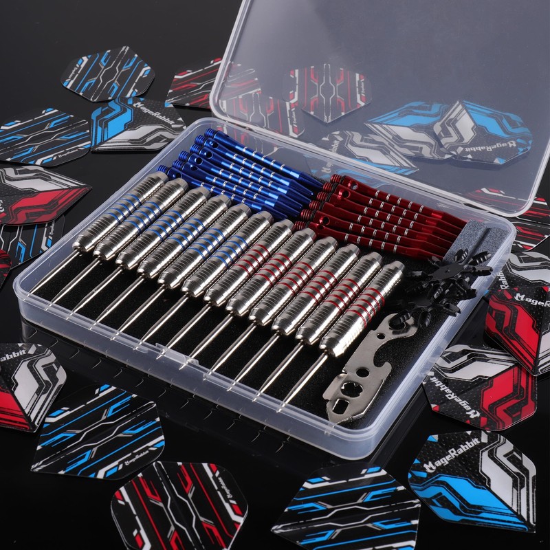 MageRabbit Dartpfeile Metallspitzen Set, 12 Stück, 22 Gramm, mit Aluminium