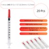 Pack of 20 1 ml/cc U40 Plastic Tube 29G (0.33