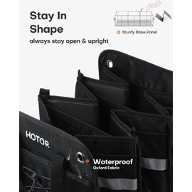 HOTOR Trunk Organizer for SUV – Car Storage Box with Reflective Strips, Collapsible Car Organizer with Large Capacity, Essential Car Accessories for Truck, Van & Sedan, Black, 33.1" x 13.0" x 12.0"