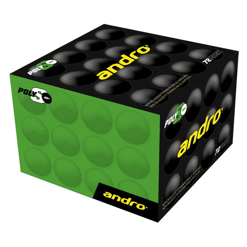 andro 162230 Table Tennis Practice Training Balls, Poly S, 1.6