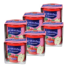 Pack of 6 My Shaldan Japanese Car Cup-Holder Natural Air Freshener Cans (Apple Scented)