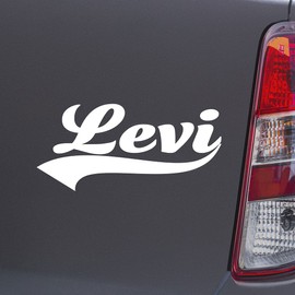 Custom Brother - Levi Name White Color Car Laptop Wall Bumper Decal Sticker, DesX64