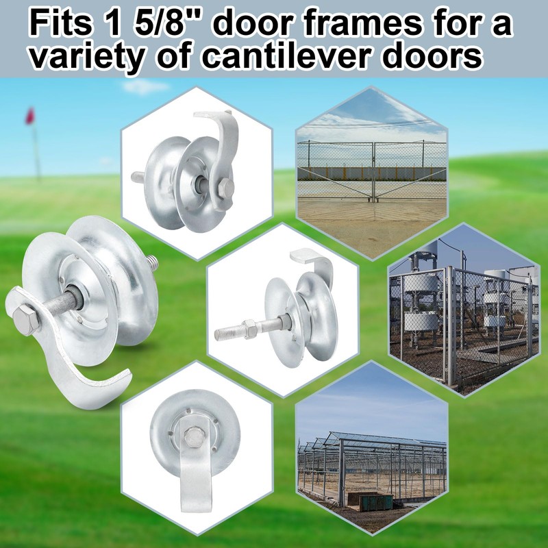 Pasimy 4 Pcs 5'' Sliding Gate Roller Galvanized Steel Pipe