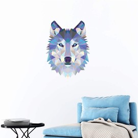 Ambiance Sticker Origami Wolf Head Wall Sticker – Origami Wall Decoration for Bedrooms and Living Rooms – 40 x 30 cm