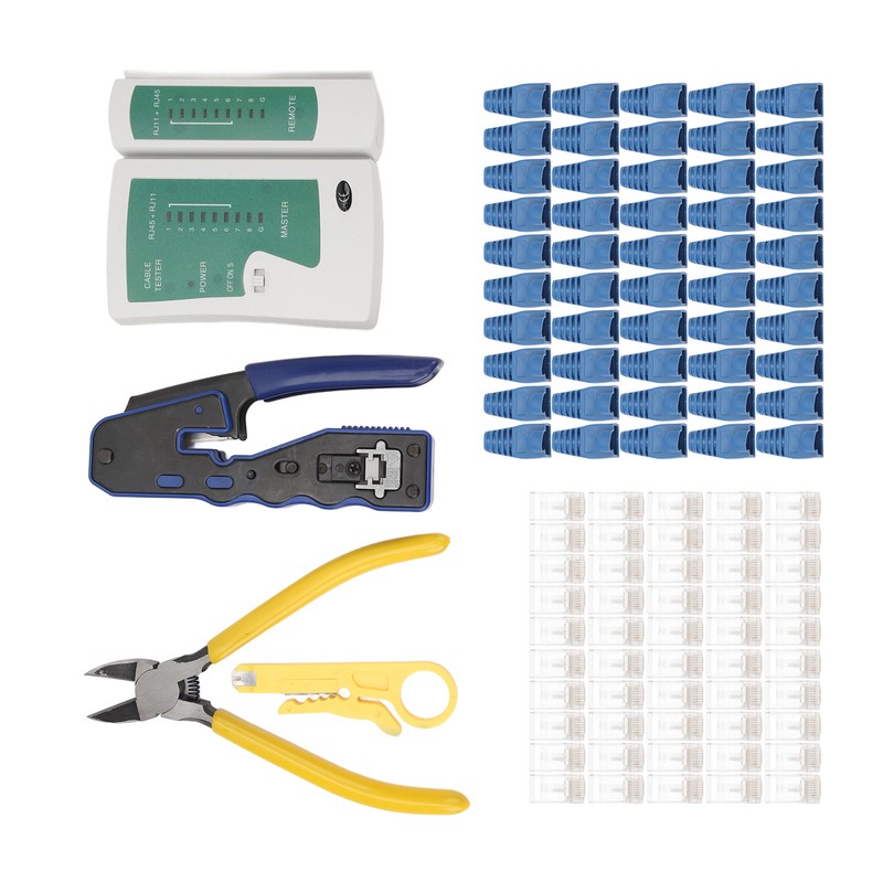 Network Cable Tester RJ45 Crimper Crimping Tool Kit Wire Stripper