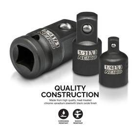 Neiko 30249A Impact Socket Adapter and Reducer Set, Chrome Vanadium Steel | 5-Piece Set for Impact Driver Conversions