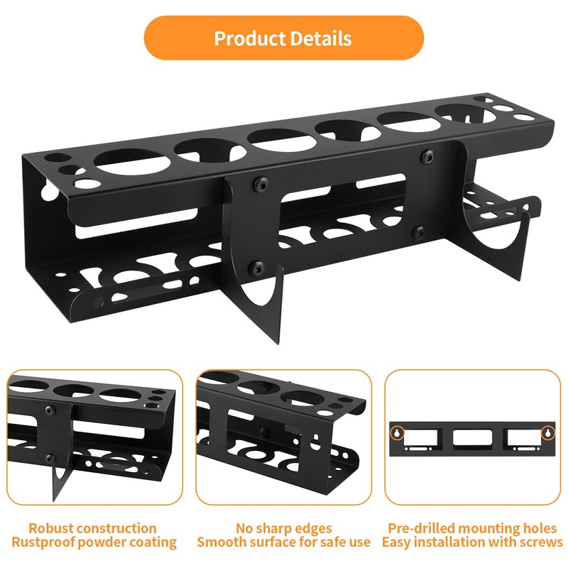 Fardtry Caulking Gun Holder, Metal Caulk Tube Storage Rack, Wall