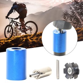 Saycker Bike Fork Star Nut Setting Installer, MTB Star Nut Tool with 1 Star Nut and 1 Spare Positioning Screw, Bike Fork Installer Headset Driver DIY Star Nut Repair Installer Tool