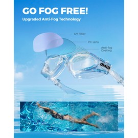 OMID Swim Goggles, P2 Polarized 【Patent & Upgrade】 Anti-Fog Anti-UV No Leakage Swimming Goggles for Adult Men Women Youth (A2-Non Polarized-AllClear)