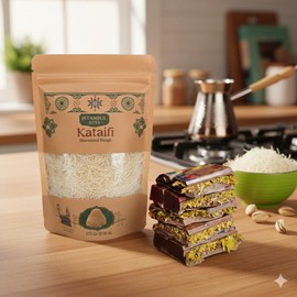 Istanbul Bites Premium Shredded Kataifi Dried Phyllo Dough | 170Gr. (0.38 lb) | Turkish Kadayif for Kunafa, Baklava & Viral Dubai Pistachio Chocolate Bar | Halal, Vegan, Dried And Chopped