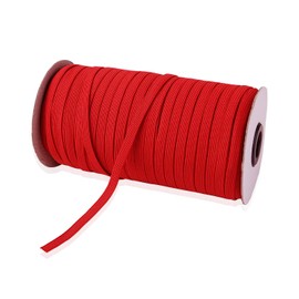 WedDecor 5mm Flat Elastic Band for Sewing, Thin Elastic Cord for Arts and Crafts, DIY for Dressmaking, Waistband, Thread for Bracelet, Haberdashery and Cloth Size Adjusment, Red, 5 Metres