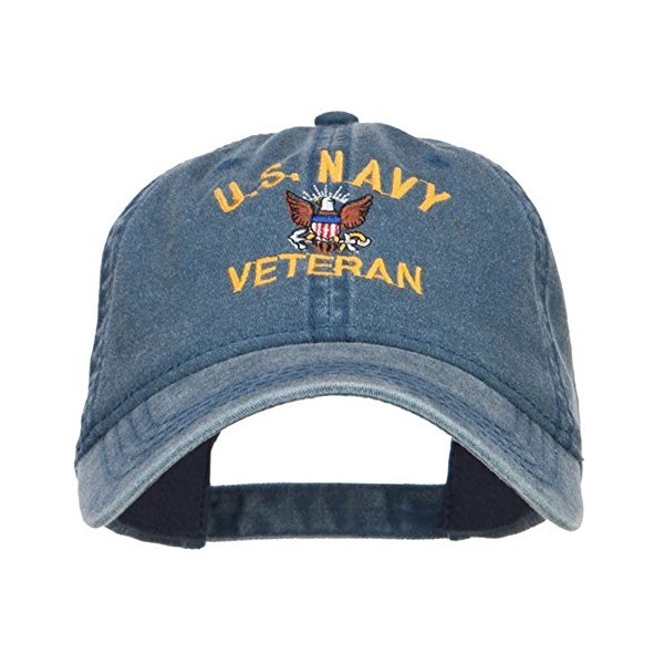 e4Hats.com US Navy Veteran Military Embroidered Washed Cap - Navy OSFM