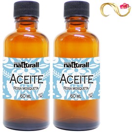 Aceite de ROSA MOSQUETA Orgánico Facial para la Cara Paquete con 2 pz de 60 ml c/u