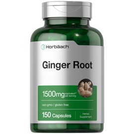 Horbäach Horbäach Ginger Root Capsules 1500 mg | 150 Pills | Non-GMO, Gluten Free | Ginger Root Extract