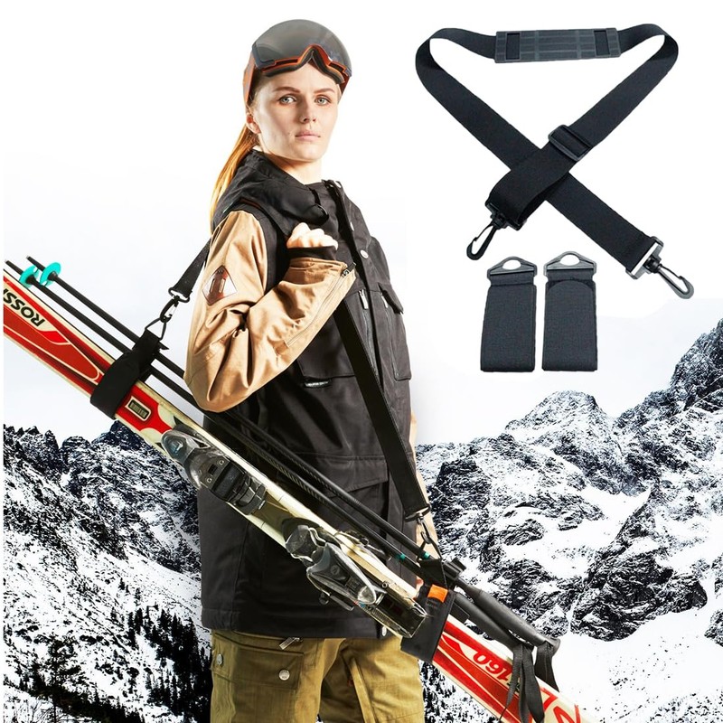 NHQ Ski Carrying Strap, Ski Strap for Carrying, Ski Carrying