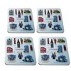 Artistic London Beverage Souvenir Coasters, Set of 4 Coasters! Artistique!