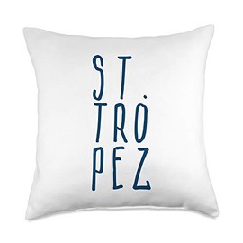 Saint-Tropez France Summer Holiday Boys Girls Tees St-Tropez Tan French Riviera Vacation Travel Women Men Kids Throw Pillow, 18x18, Multicolor