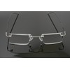 Thin Rectangle Rimless Readers with Anti-Reflective AR Coating (+1.75, Silver)