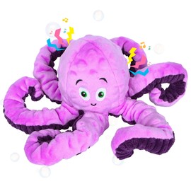 BUYPOW Dog Squeaky Toys Octopus - Tough Plush Large Medium & Small Dog Toys - Stuffed Animals Puppy Toys - Funny Cute Dog Toy for Dog Birthday Presents (Octopus Purple)