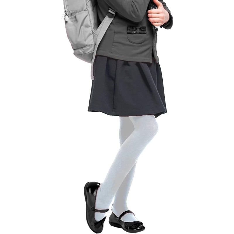 reshmena® 1 Girls Cotton Tights Kids Uniform School Tights Plain