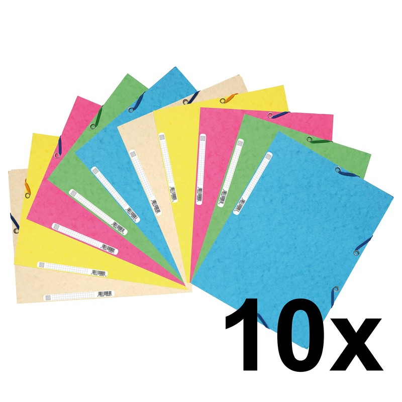 Exacompta - Ref 55550E - Europa Elasticated 3 Flap Folders