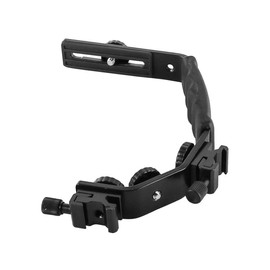 WANGCL Camera L-bracket with dual flash cold shoe mount 1/4" threaded holes for standard cameras or camcorders