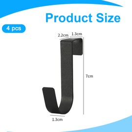 SGERUFZ Set of 4 Door Hooks for Hanging, Stainless Steel Clothes Hooks, Coat Hooks, Clothes Hooks for the Outside of the Door, Space-Saving, Door Coat Rack for Hanging