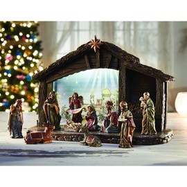 F.A. Dumont 11 Piece Nativity Set with Stable