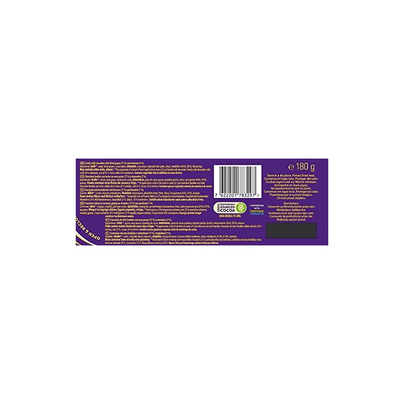 Cadbury Dairy Milk Fruit & Nut 180G