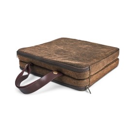 Lawnifi Kneeling Pad for Gardening with Extra Thick Memory Foam, Water Resistant Waxed Canvas and Genuine Leather, Foldable, and Portable