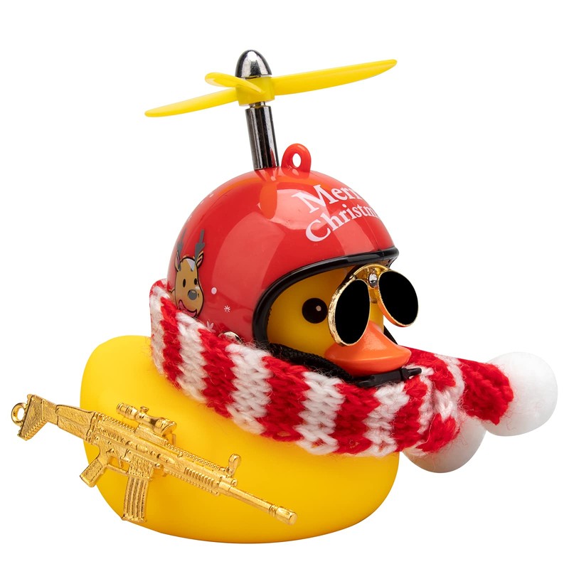 Wonuu Rubber Duck Car Decoration - Yellow Duck with Propeller,
