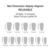 Square Press on Nails Medium Coffin Fake Nails with Designs
