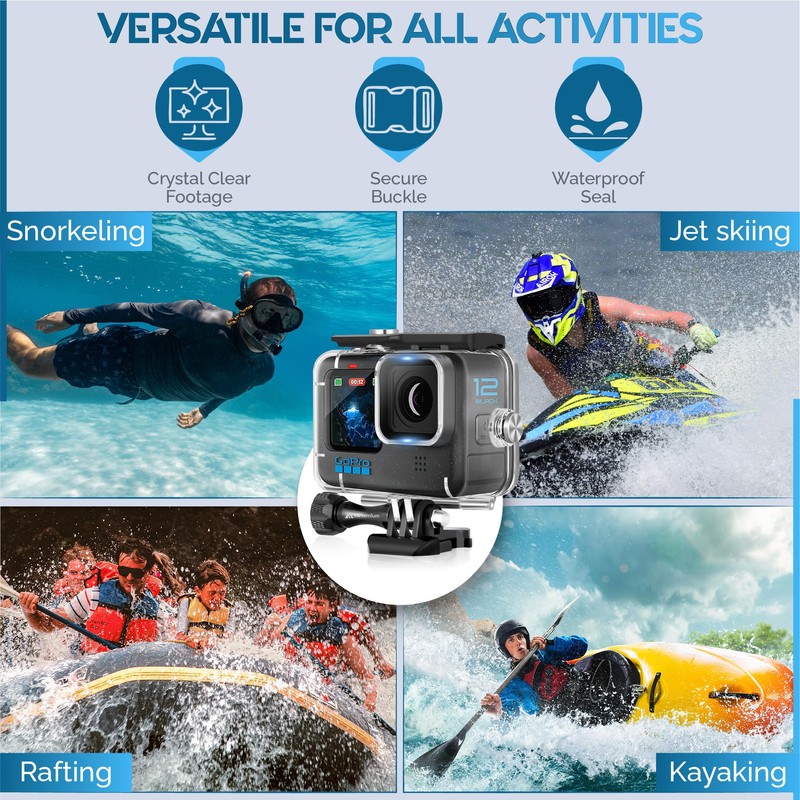 MiPremium Waterproof Case for GoPro Hero 13/12/11/10/9 Black Underwater Diving