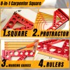 8-in-1 Carpenter Square and Center Finder, Small Aluminum Multi-Purpose Carpenter